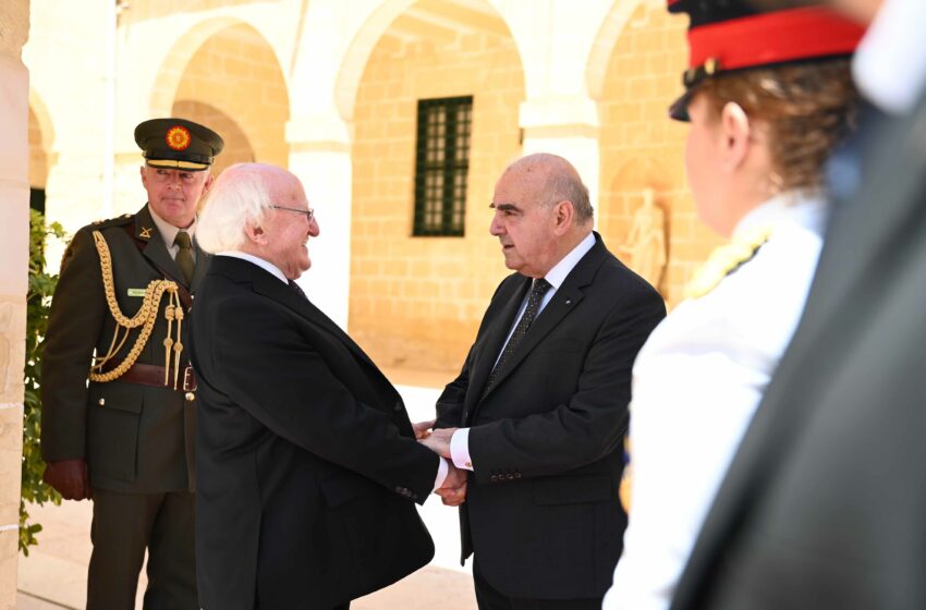  Il-President Tal-Irlanda Bi Żjara Statali F’Malta – Imfaħħra R-Rabtiet U L-Affinitajiet Kulturali U Storiċi Bejn Iż-Żewġ Pajjiżi