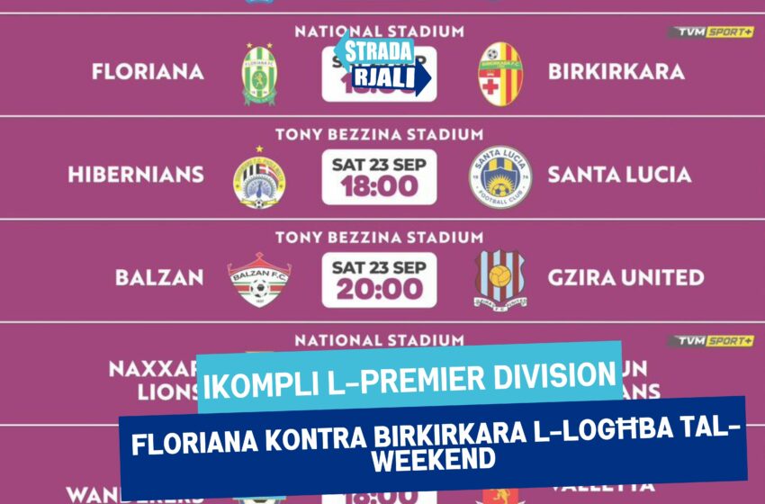  Ikompli l-Premier Division, Floriana kontra Birkirkara l-logħba tal-weekend